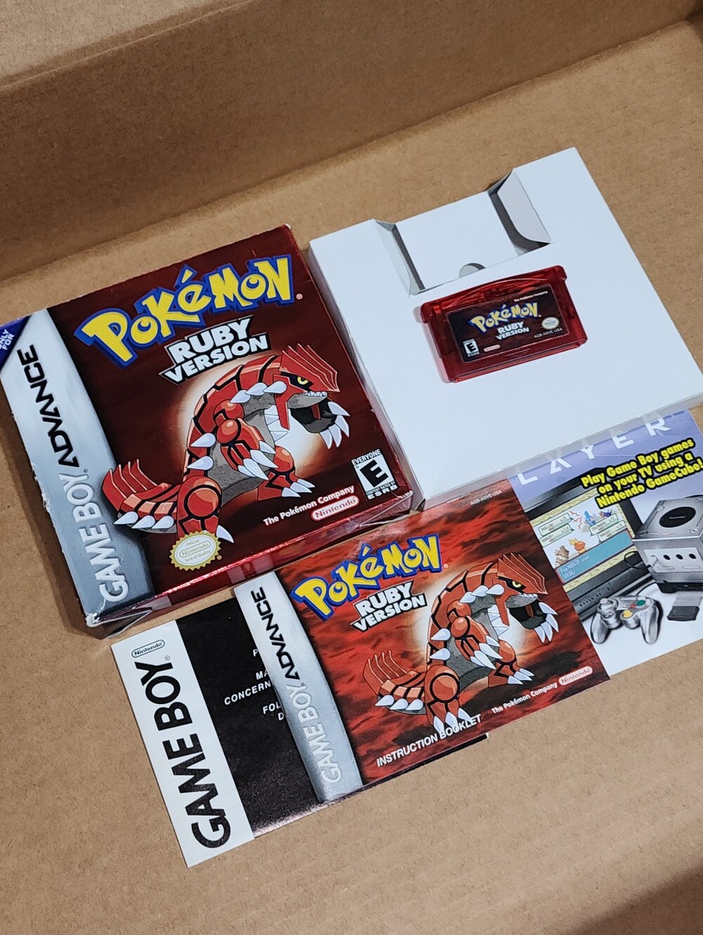 GBA Pokemon Ruby With Box And Manual Plus New Battery